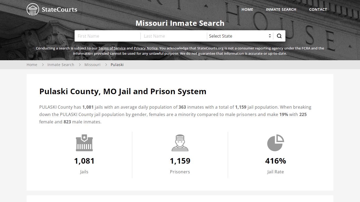 Pulaski County, MO Inmate Search - StateCourts